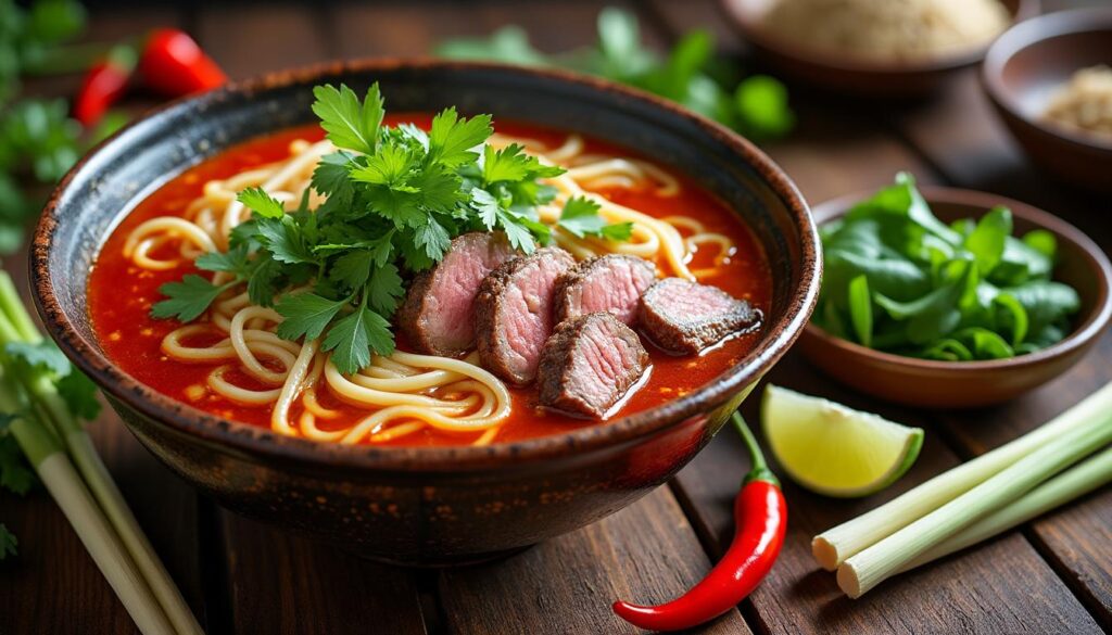 découvrez bun bo hue, la soupe épicée emblématique du centre du vietnam, riche en saveurs authentiques et en ingrédients frais, pour un voyage gustatif unique.