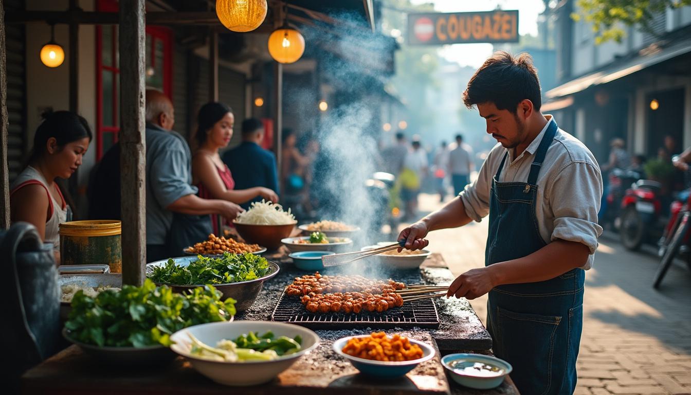 découvrez le bun cha, le plat emblématique de hanoï qui séduit les papilles à travers le monde avec ses saveurs authentiques et son mélange parfait de viandes grillées, nouilles de riz et herbes fraîches.