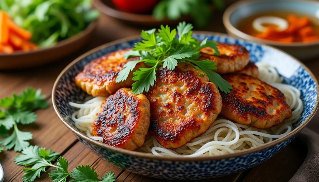 découvrez le bun cha, plat emblématique de hanoï, savoureux mélange de grillades et de vermicelles, qui séduit les palais du monde entier.